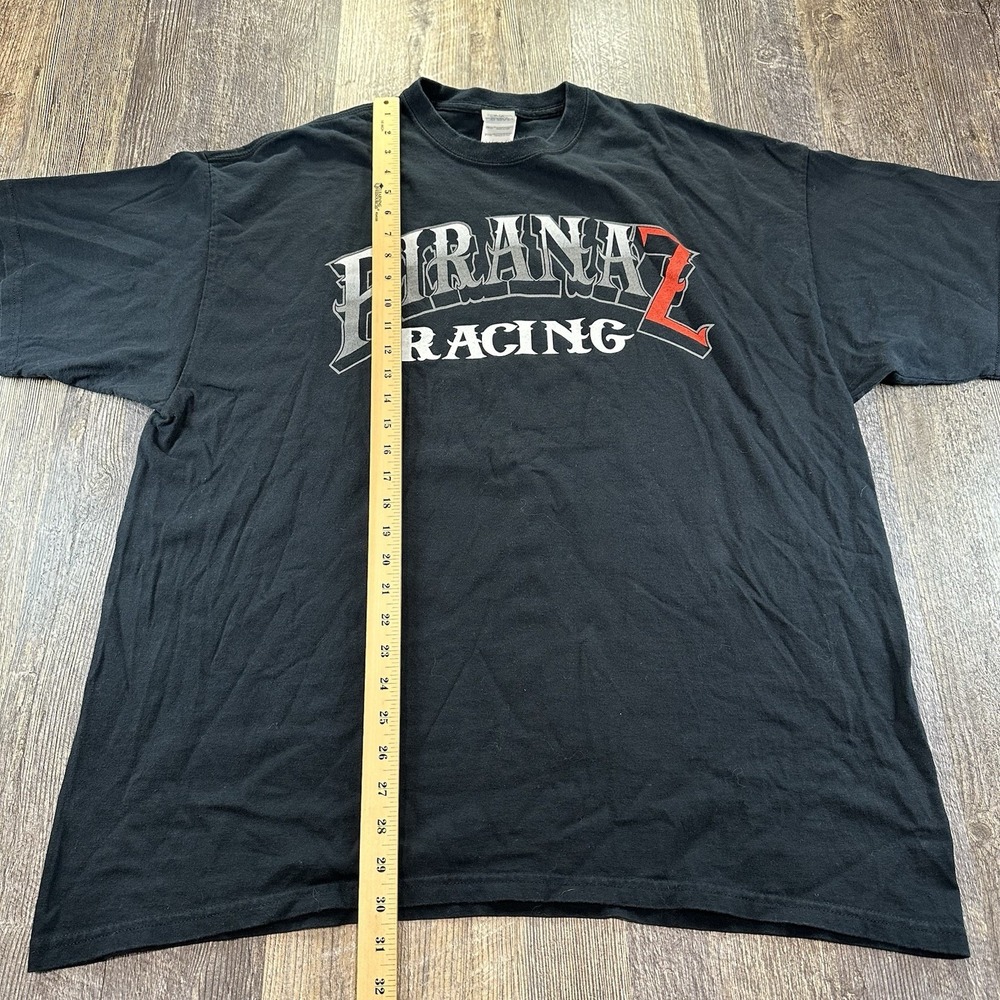 VTG Piranaz Racing Deez Nutz Tee GILDAN Black T-Shirt NHRA Men's Size 2XL - Picture 8 of 10